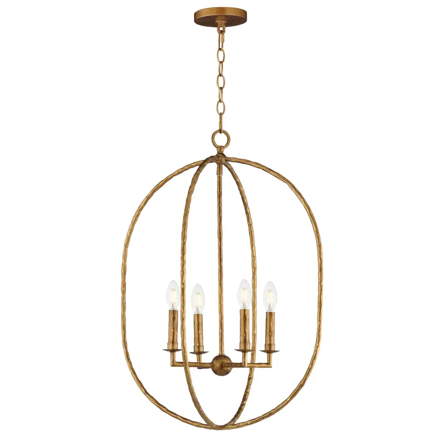 Martel Four Light Pendant in Etruscan Gold - Image 1