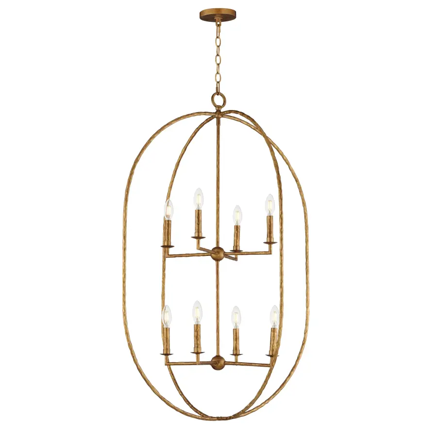 Martel Eight Light Pendant in Etruscan Gold - Image 1