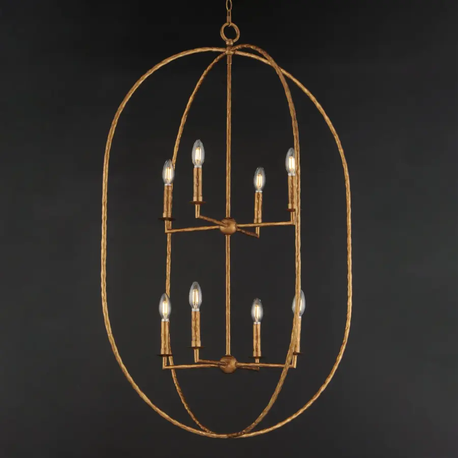 Martel Eight Light Pendant in Etruscan Gold - Image 2