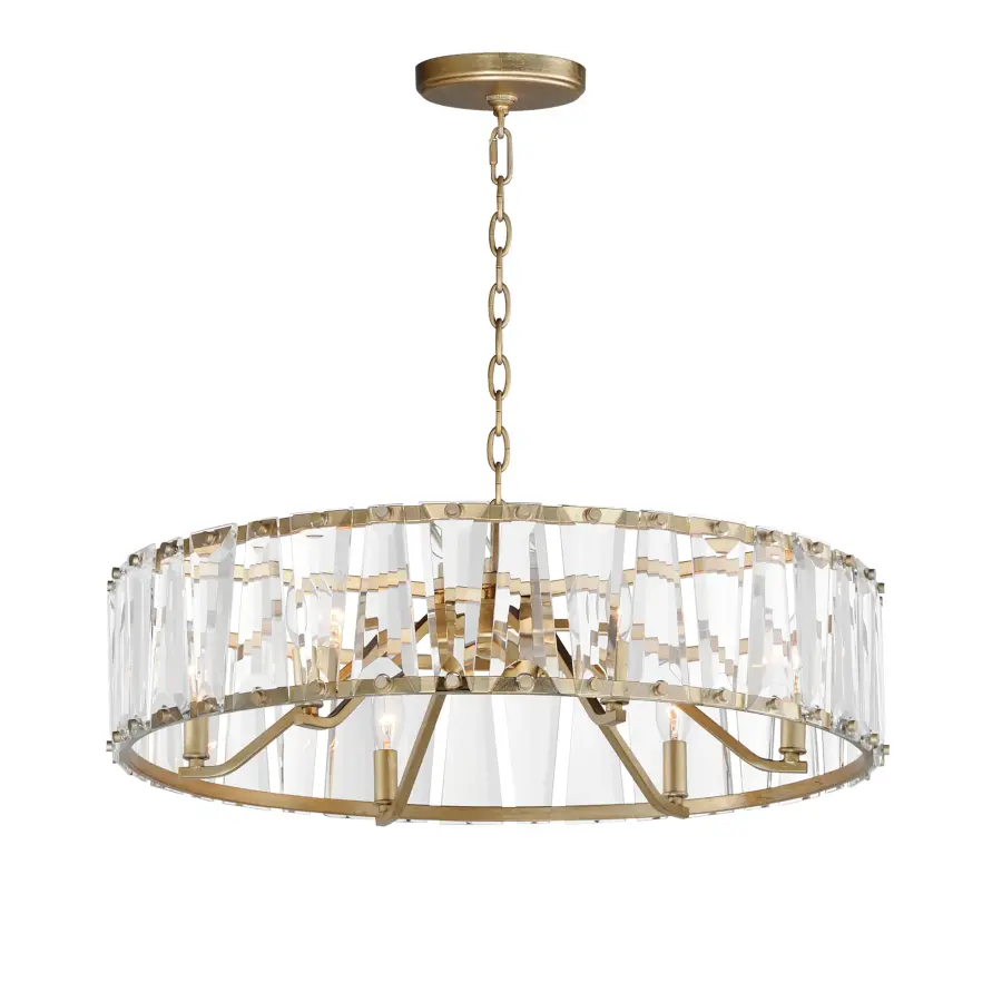 Odeon 6-Light Chandelier in Golden Silver - Image 1