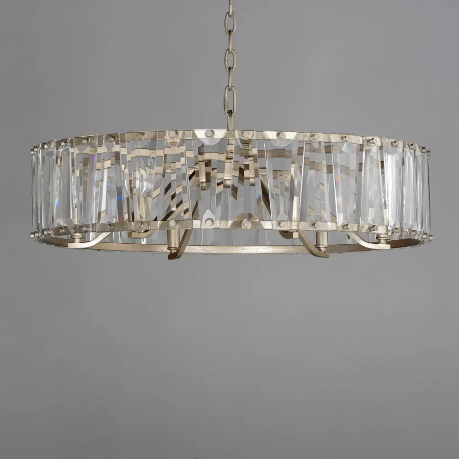 Odeon 6-Light Chandelier in Golden Silver - Image 2
