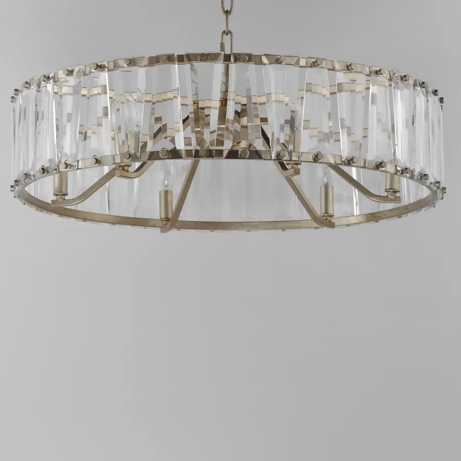 Odeon 6-Light Chandelier in Golden Silver - Image 4