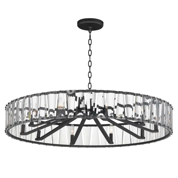 Boldly beveled tapered glass panels are arranged around a metal frame finished in either Black or elegant Golden Silver. Evocative of an earlier era, the glitz and glamor of the Odeon collection is a timeless choice for your interiors. Transform the look with the coordinating Fandelight option that integrates Wifi-enabled functions to operate the fan and lighting.
