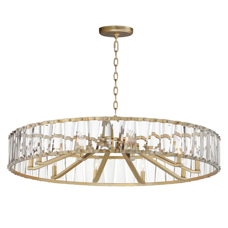 Odeon 10-Light Chandelier in Golden Silver - Image 1