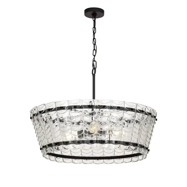 Ruche Four Light Chandelier in Dark Bronze