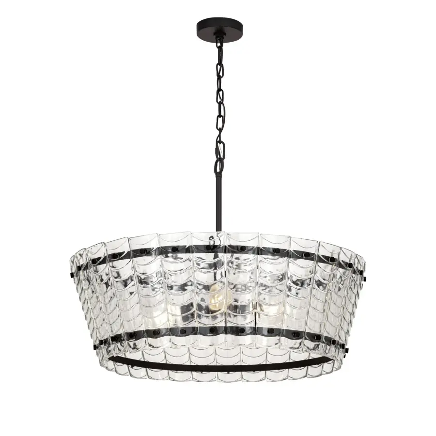 Ruche Four Light Chandelier in Dark Bronze