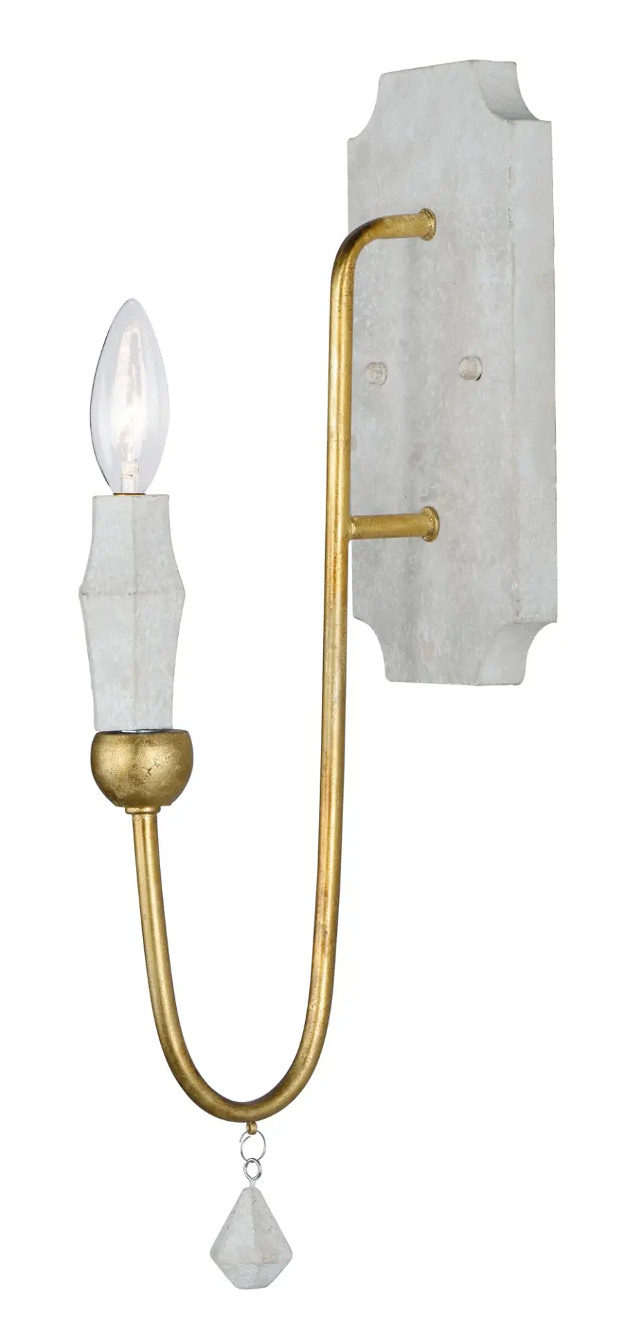 Claymore One Light Wall Sconce in Claystone & Gold Leaf - Image 1