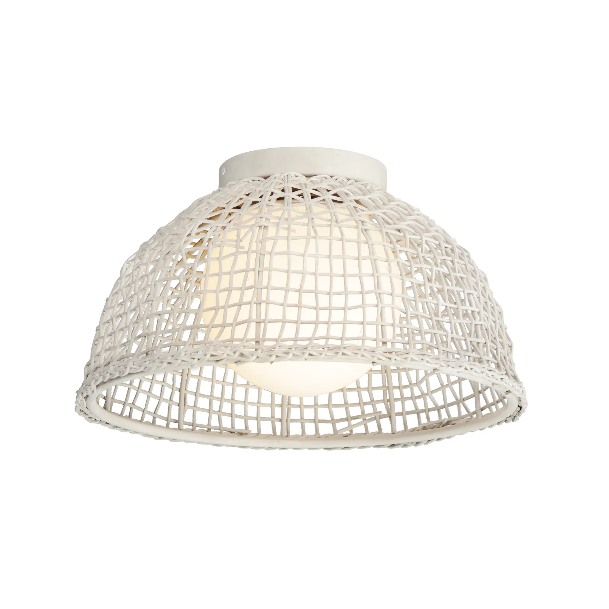 Cestino One Light Flush Mount in Weathered White