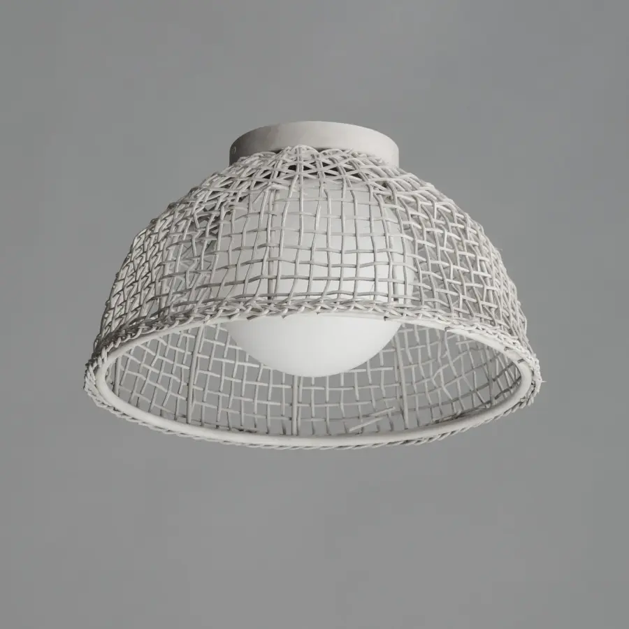 Cestino One Light Flush Mount in Weathered White - Image 2