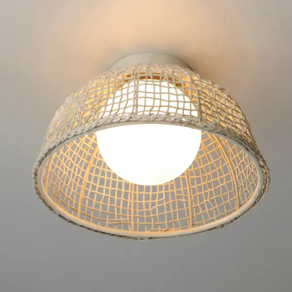 Cestino One Light Flush Mount in Weathered White - Image 4