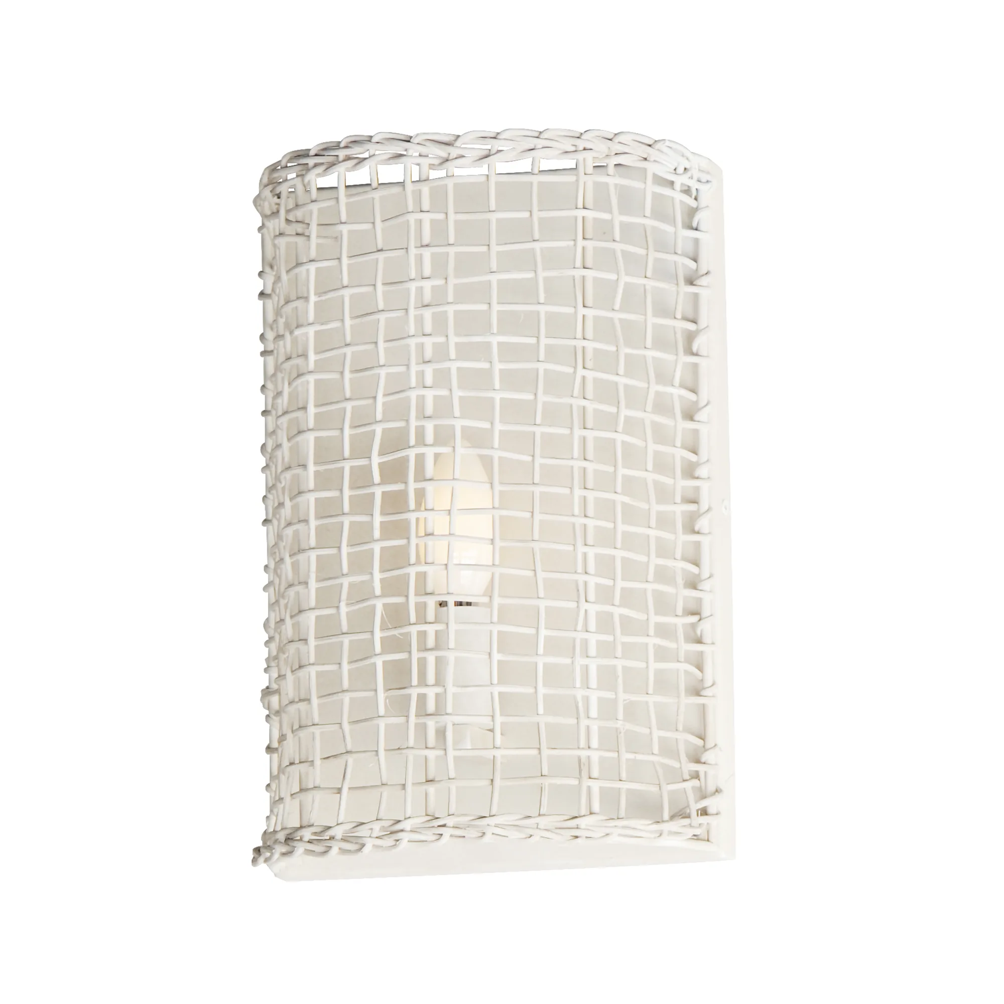 Cestino One Light Wall Sconce in Weathered White