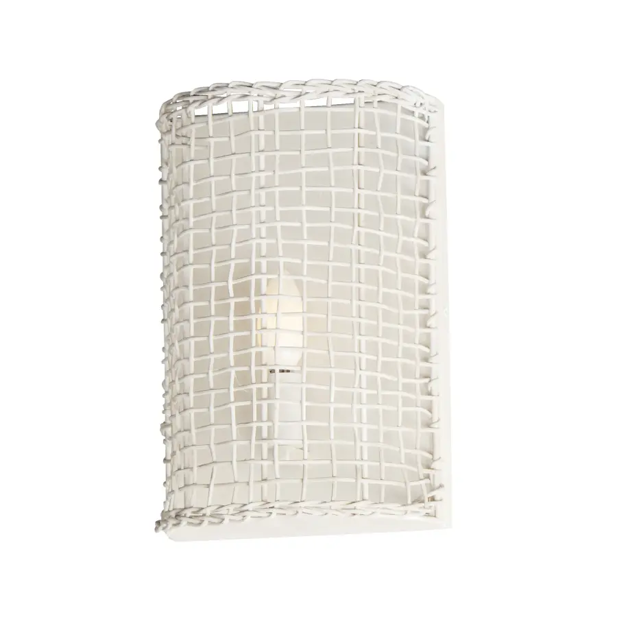 Cestino One Light Wall Sconce in Weathered White - Image 1