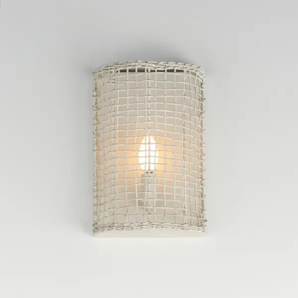 Cestino One Light Wall Sconce in Weathered White - Image 3