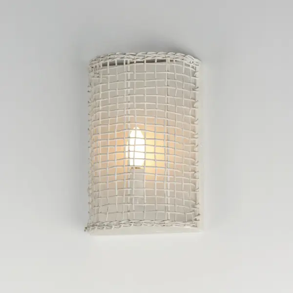 Cestino One Light Wall Sconce in Weathered White - Image 4