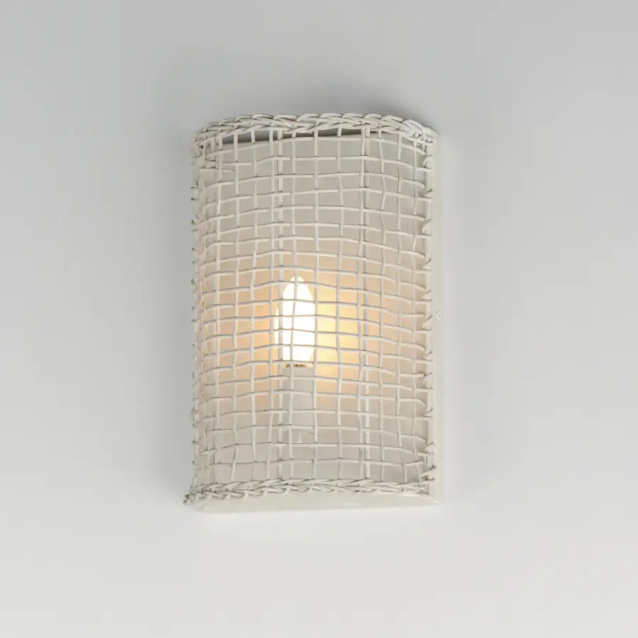 Cestino One Light Wall Sconce in Weathered White - Image 4