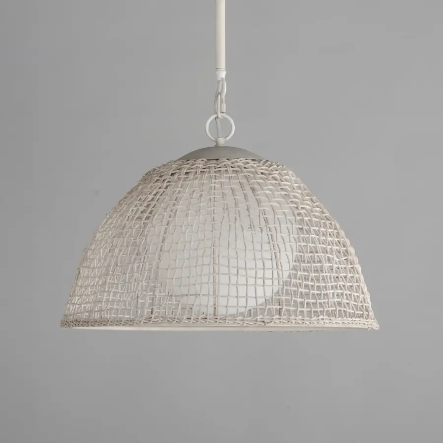 Cestino One Light Pendant in Weathered White - Image 2