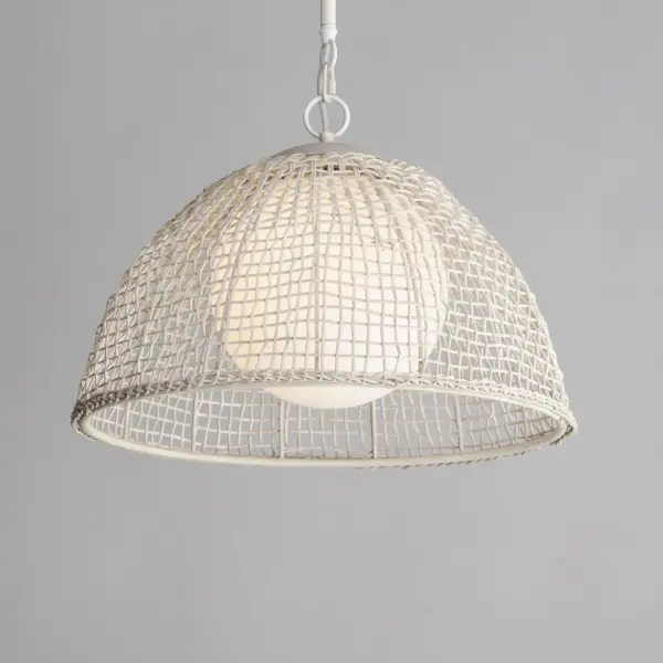 Cestino One Light Pendant in Weathered White - Image 3