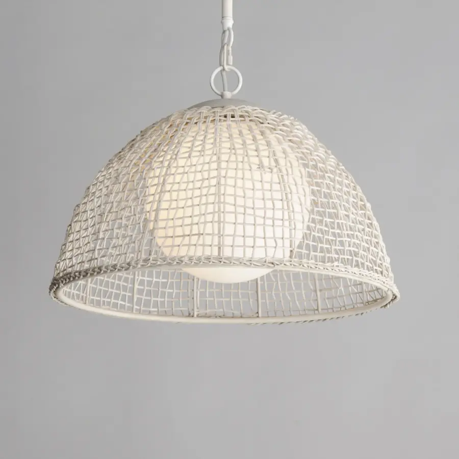 Cestino One Light Pendant in Weathered White - Image 3