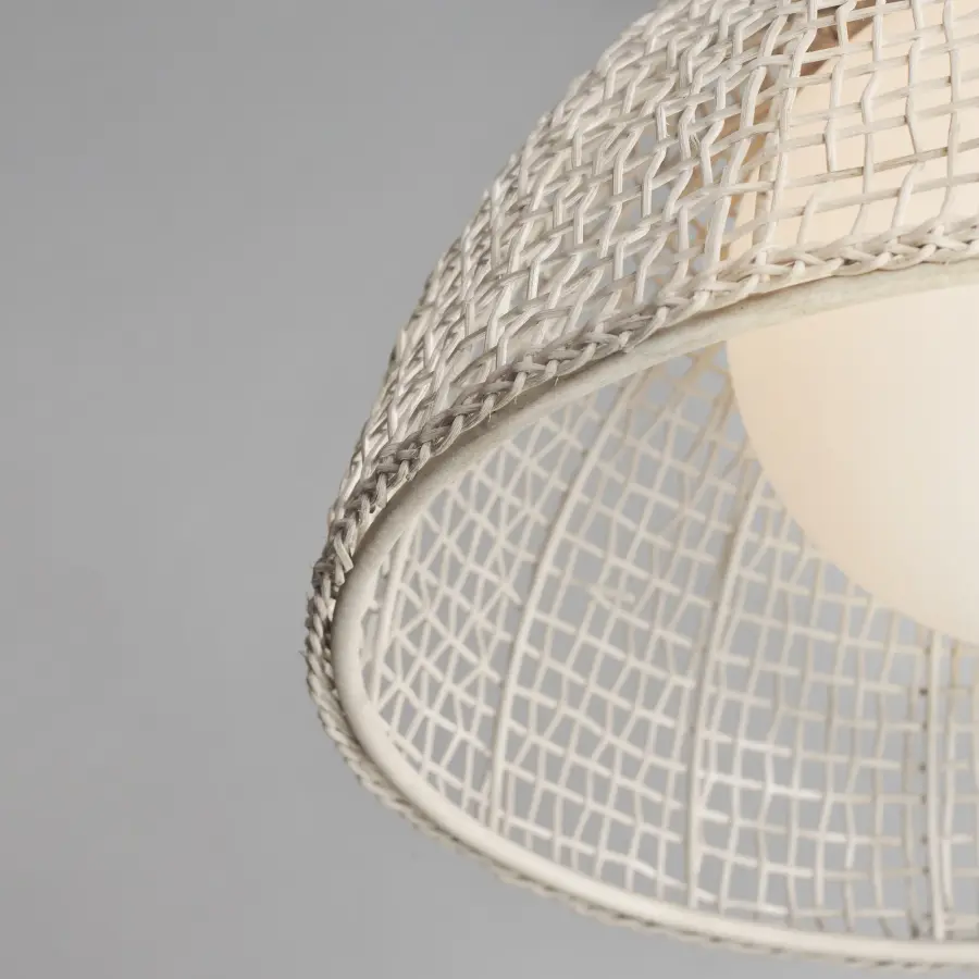 Cestino One Light Pendant in Weathered White - Image 4