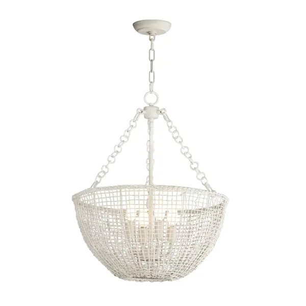 Cestino Four Light Pendant in Weathered White - Image 1