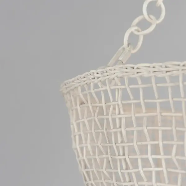 Cestino Four Light Pendant in Weathered White - Image 4