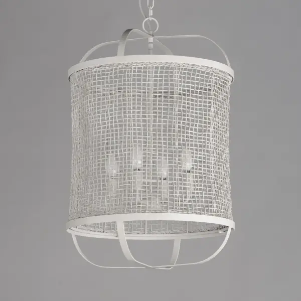 Cestino Four Light Pendant in Weathered White - Image 2