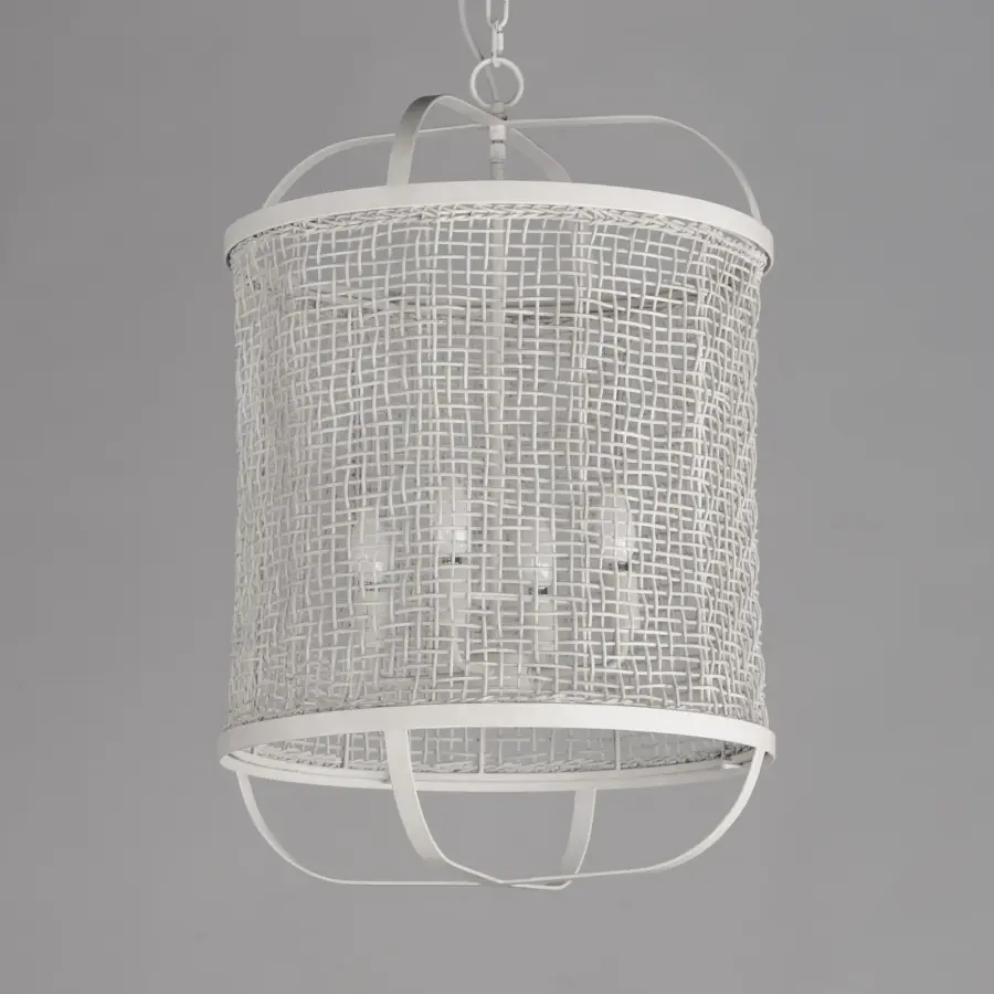 Cestino Four Light Pendant in Weathered White - Image 2