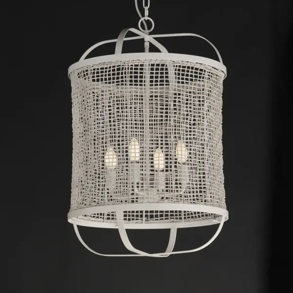 Cestino Four Light Pendant in Weathered White - Image 3