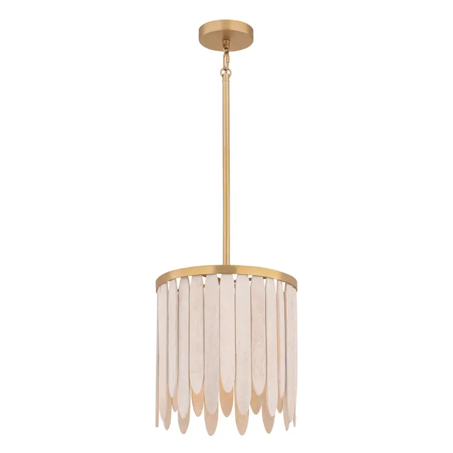 Marimba One Light Pendant in Weathered White