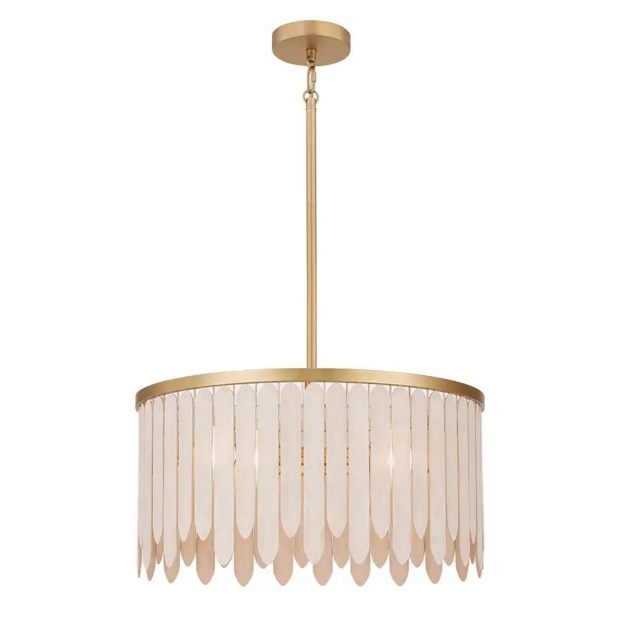 Marimba Four Light Pendant in Weathered White