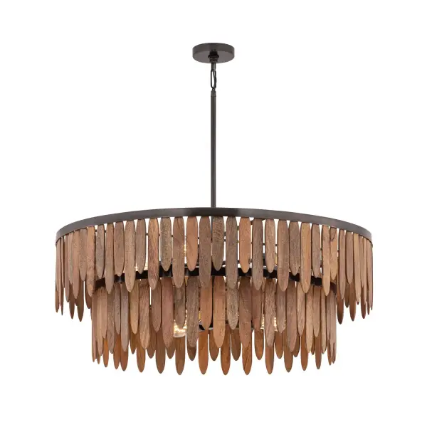 Marimba 7-Light Linear Chandelier in Walnut