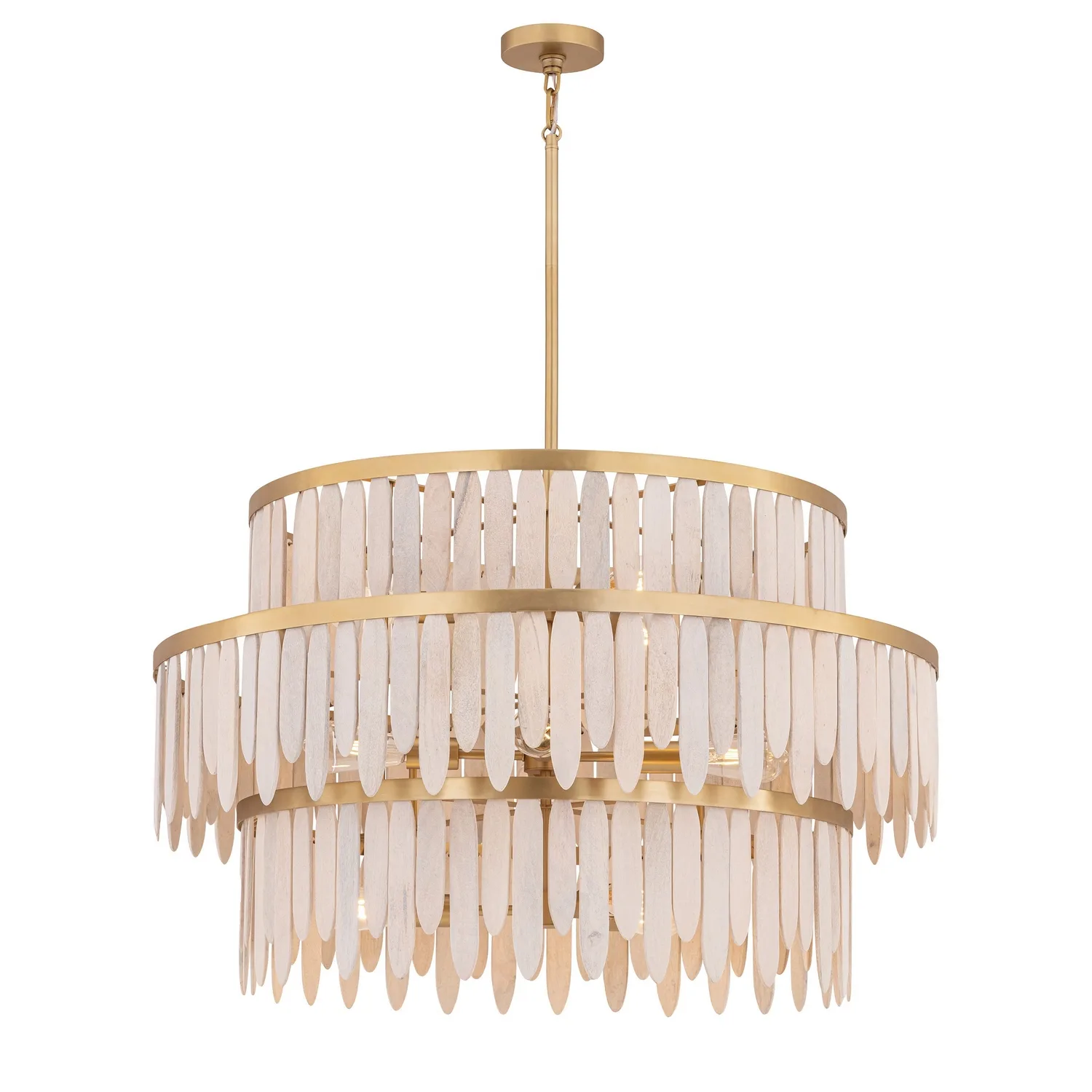 Marimba Ten Light Chandelier in Weathered White