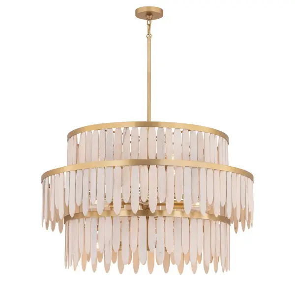 Marimba 10-Light Chandelier in Weathered White