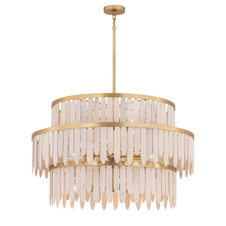 Marimba 10-Light Chandelier in Weathered White