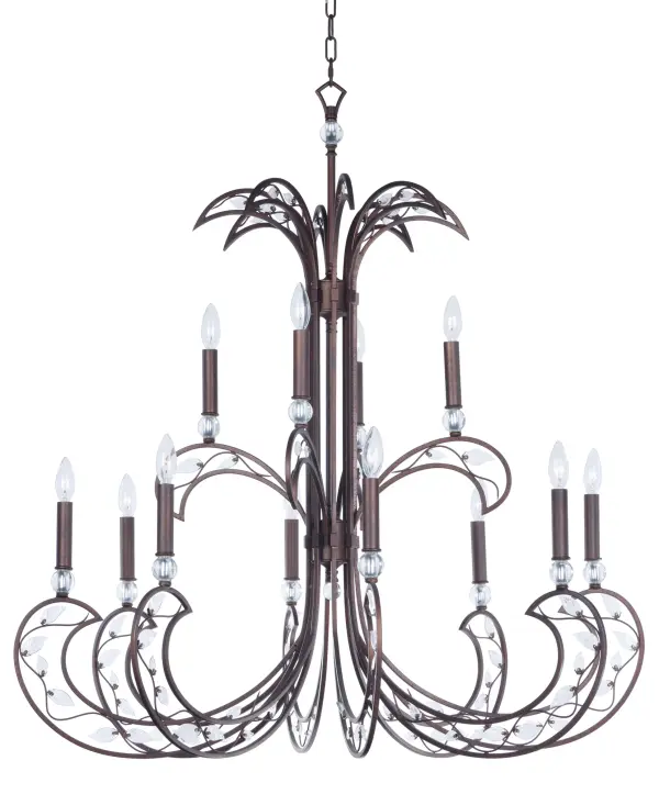 This collection features arms of petite square tubing formed in a unique shape that frames a graceful vine of metal and glass leaves.   Finished in our rich Russet that contrasts beautifully with the Clear glass accents.  Excellent craftsmanship and attention to detail make this collection a proud addition to any home