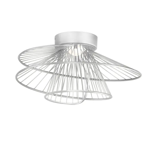 A geometrical marvel of design and craft, the Zeta collection's abstract form seemingly twirls as if in movement. An elusive orb of clear glass casts light both up and downward through indelicate steel spindles in your choice of Natural Aged Brass, Matte Black or Matte White creating a remarkable filigree of light. Available in multiple sizes of pendants, a ceiling mount, and an ADA wall sconce, this collection of products serve as the ultimate focal point of a room. Collection: Zeta Finish: Matte White Width: 20.00" Height: 8.75" Length: 18.25" Weight: 5.50 lb Wire: 118" Canopy: 6.25"x6.25"x1.25" Bulbs Included Number of Bulbs: 1 Maximum Wattage: 12.00 W Bulb Base: Dedicated Light Source: LED Light Output: 875.00 lm Color Temperature: 3000 K CRI: 90 Rated Average Life: 50000 Voltage: 120.00 V Material: Steel + Aluminum Safety Listing: cETLus Safety Rating: Damp LED Manufacturer Warranty: 5 Spec Sheet Instructions