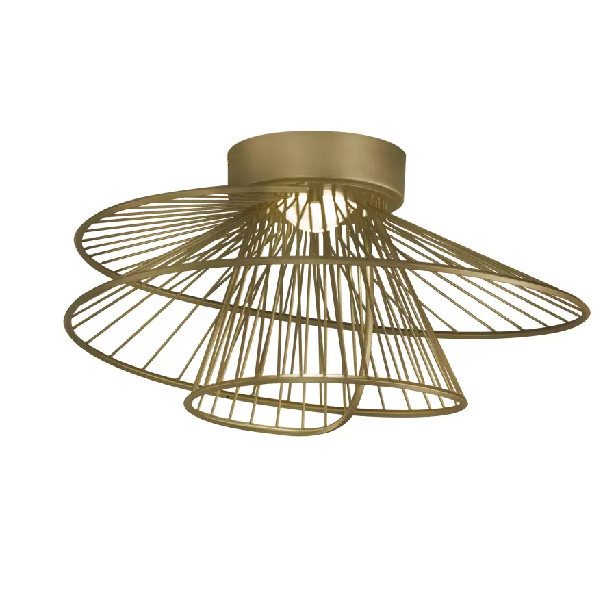 Zeta LED Flush Mount in Natural Aged Brass - Image 1