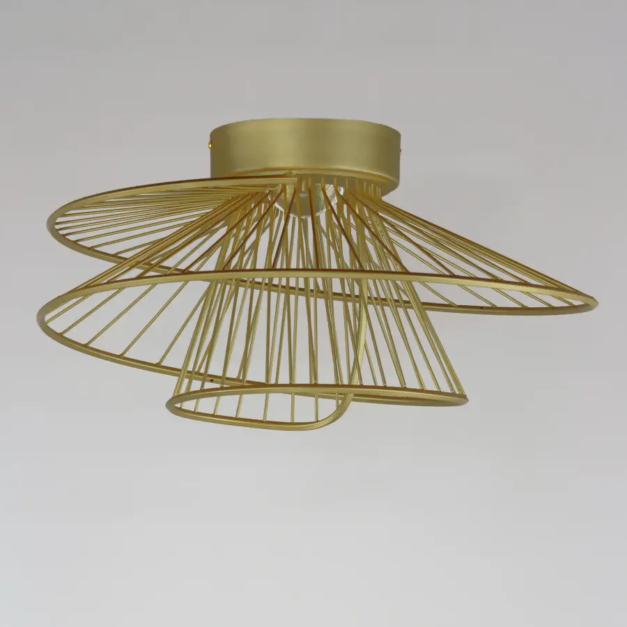 Zeta LED Flush Mount in Natural Aged Brass - Image 2