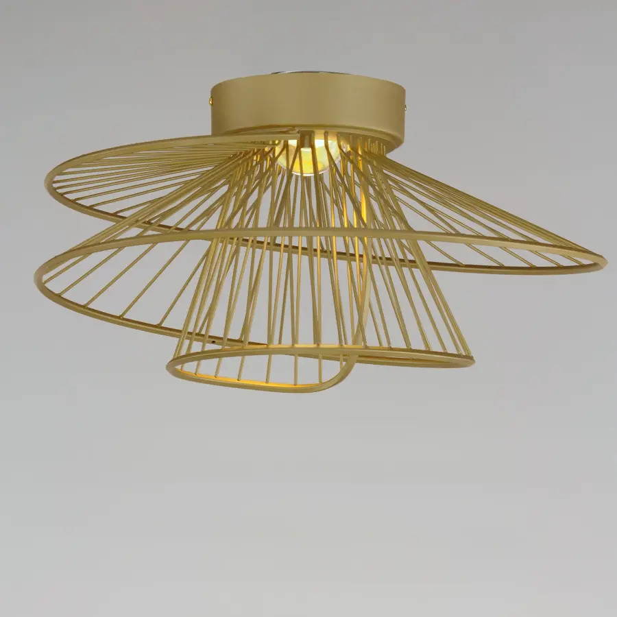 Zeta LED Flush Mount in Natural Aged Brass - Image 3