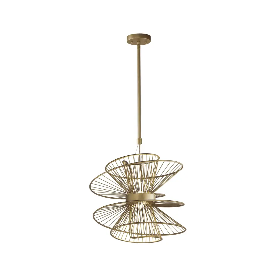 Zeta LED Pendant in Natural Aged Brass - Image 1