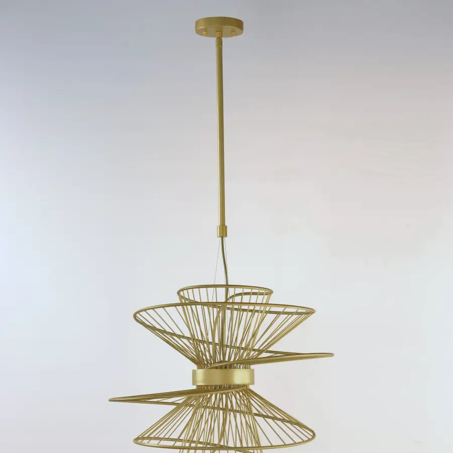Zeta LED Pendant in Natural Aged Brass - Image 2