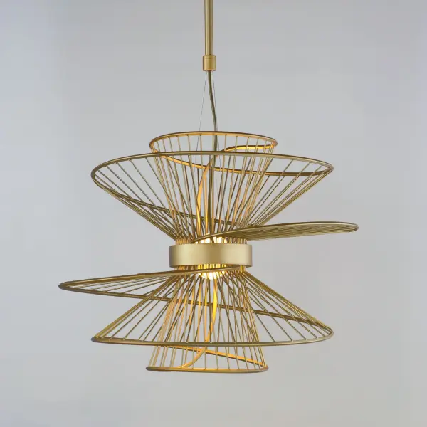 Zeta LED Pendant in Natural Aged Brass - Image 4