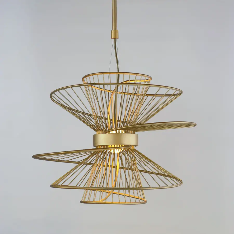 Zeta LED Pendant in Natural Aged Brass - Image 4