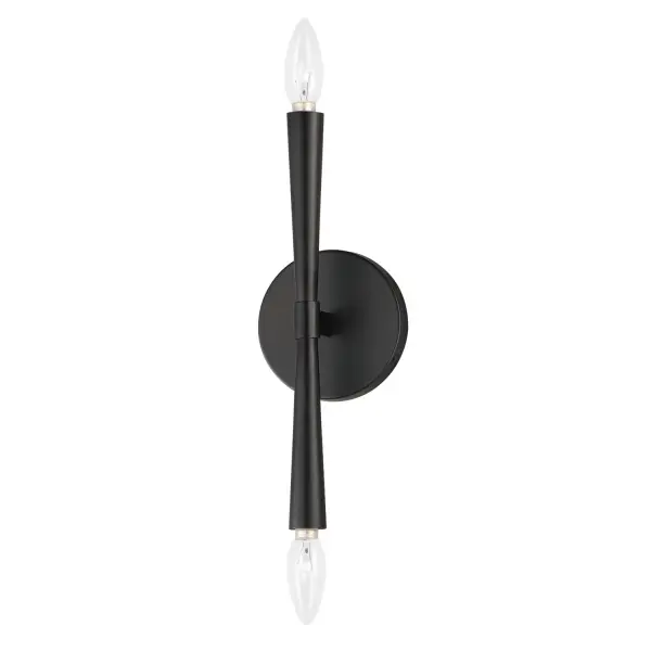 Rome Two Light Wall Sconce in Black