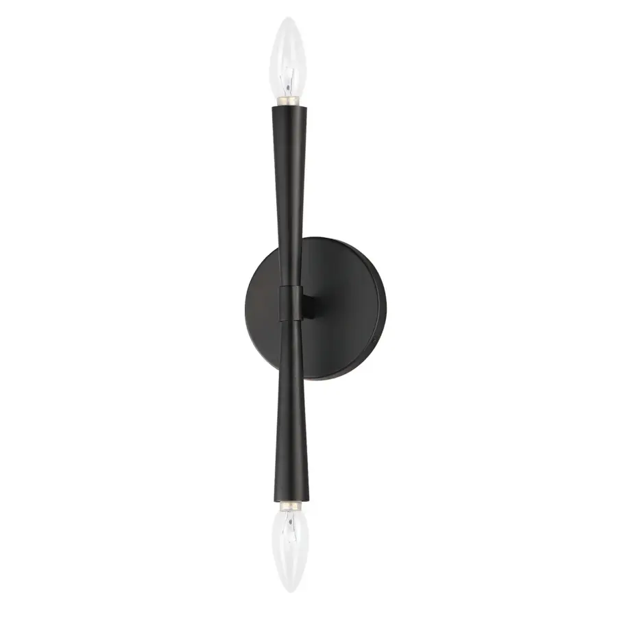 Rome Two Light Wall Sconce in Black
