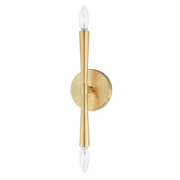Rome Two Light Wall Sconce in Satin Brass