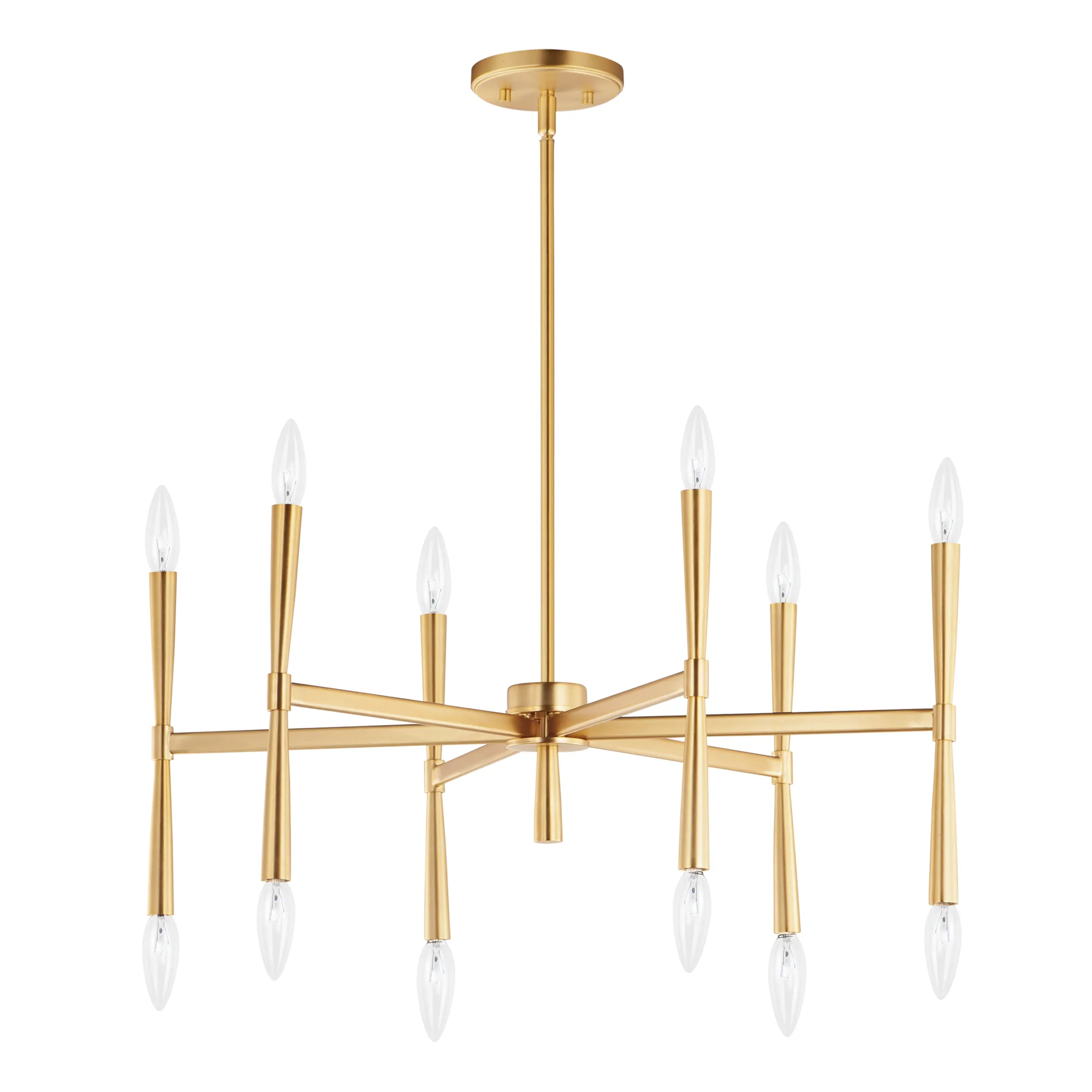 Rome 12 Light Chandelier in Satin Brass