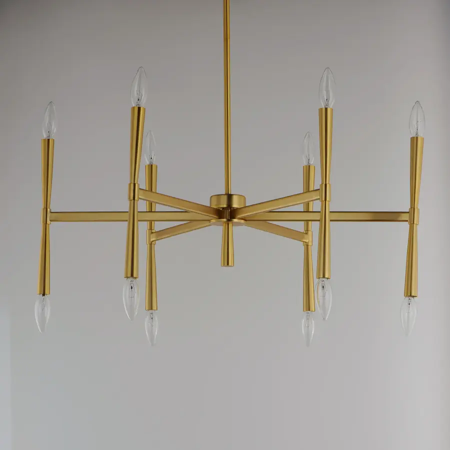 Rome 12-Light Chandelier in Satin Brass - Image 2