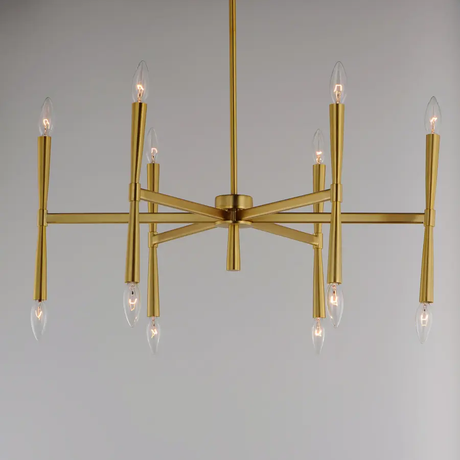Rome 12-Light Chandelier in Satin Brass - Image 3