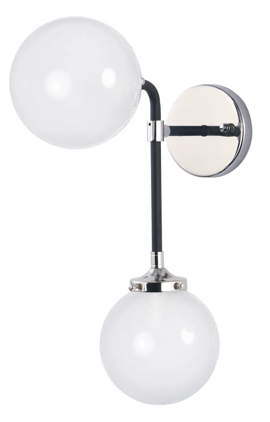 Atom Two Light Wall Sconce in Black / Polished Nickel - Image 1